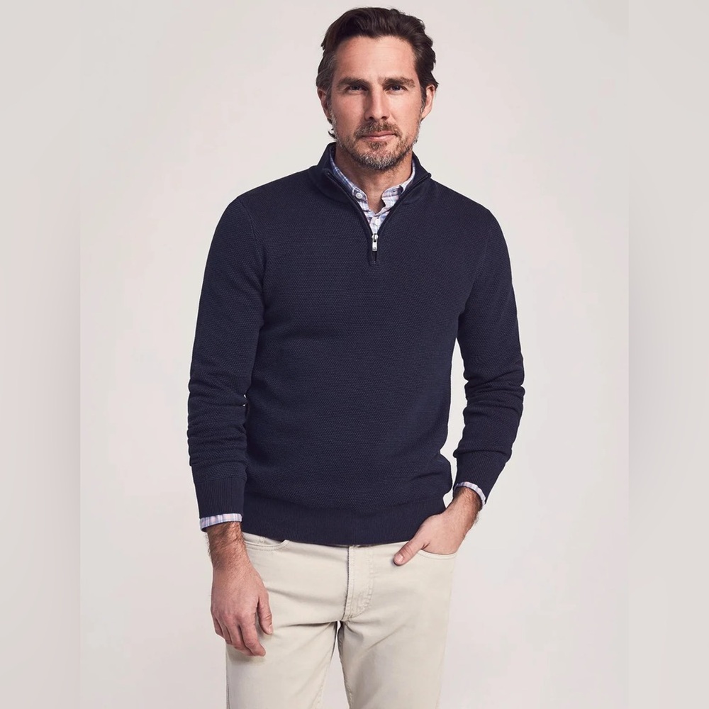 FAHERTY Montego Quarter Zip Pullover Sweater in Washed Black